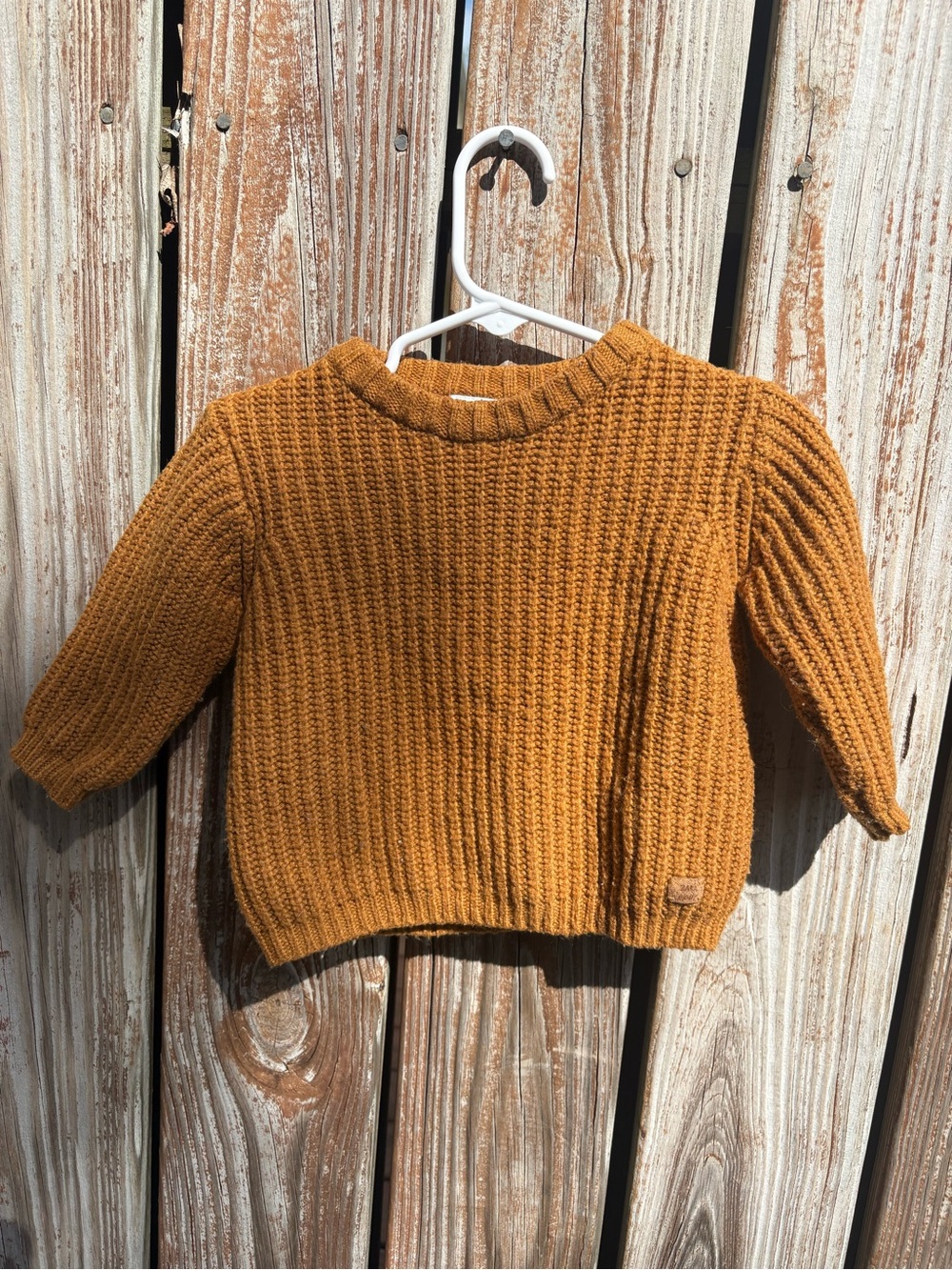 Zara Baby Chunky Crewneck Sweater - Mustard Brown